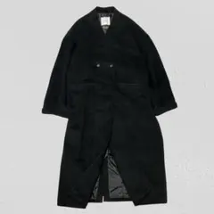 tsukuru&Lin♡ウールブレンドノーカラーロングコート　ブラック　L