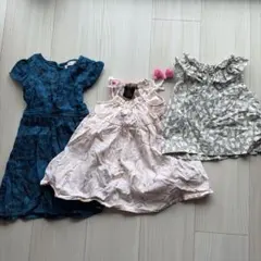 1歳　ガールズ　サマーワンピース＋トップスセット　80cm、90cm