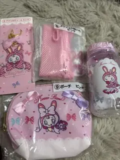 メゾピアノ 一番くじ メッシュ小物入れ クリアボトル ポーチ アクリルチャーム