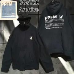 PPFM ダブルジップ パーカー M ブラック Y2K archive グランジ - メルカリ