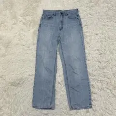 GU ジーユー　ハイウエストストレートジーンズ　ブルー　Lサイズ