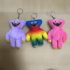 ハギーワギー ぬいぐるみキーホルダー 3個セット 紫 ピンク 虹のサムネイル