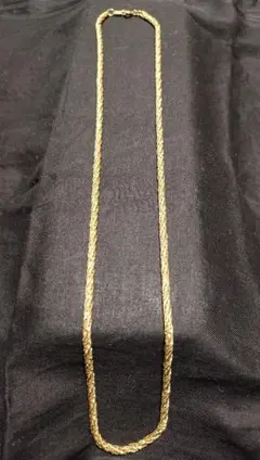 ② K18GP 刻印あり 金メッキ ツイストロープネックレス 約62.5cm