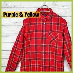 Purple & Yellow パープルアンドイエロー　シャツ　ネルシャツ