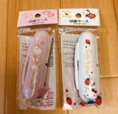 【新品】マイメロディ ハローキティ 朱肉付き印鑑ケース 2点セット ダイソー
