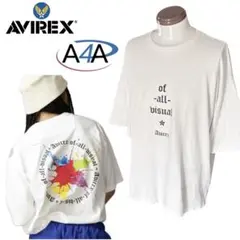 《直営店限定》AVIREX A4A コラボ サークルロゴ Tシャツ コットン L