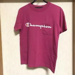 Champion チャンピオン Tシャツ ポケット付き　ロゴ　ピンク