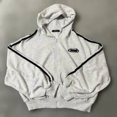 CHIP CLIP グレー スウェットパーカー　Lサイズ　短丈　クロップド丈