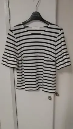m's select　ボ-ダーフリル袖 Tシャツ 36美品のサムネイル