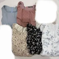 ワンピース 5点セット まとめ売り 花柄 ドット シフォン スナ系