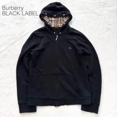 バーバリーブラックレーベル ジップパーカー ノバチェック 肩落ち ロゴ 三陽商会