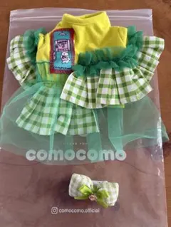 comocomo 犬用 トップス ギンガムチェック ヘアアクセサリー付きのサムネイル