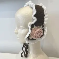 ハンドメイド　バラモチーフヘッドドレス　イヤーマフ　ロリータ　no.210