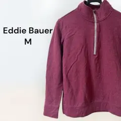 Eddie Bauer M バーガンディ ハーフジップ トップス アメリカ古着