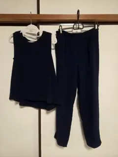 【美品】PAGEBOY　ネイビー ノースリーブ パンツセットアップ