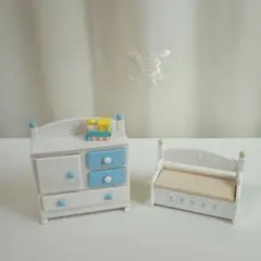 訳あり！小物付き　ブルー　ベビーダンス・チェストセット【廃盤レア希少】シルバニア