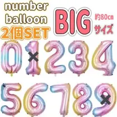 ナンバーバルーン 32インチ　約80センチ　誕生日　数字　バースデー　風船r