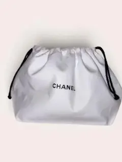 CHANEL 巾着 ポーチ ホワイト コットン　ノベルティ
