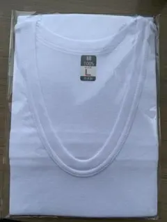 日本製 綿100% Uネック 半袖シャツ Lサイズ