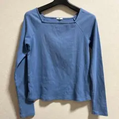 GU ブルー 長袖トップス スクエアネックMサイズ