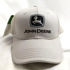 新品　John Deere ワークキャップ ベージュ 刺繍ロゴ
