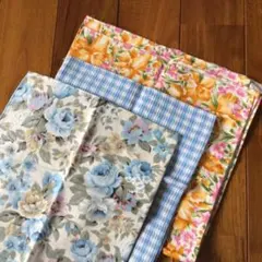 花柄とチェック柄のランチョンマット3枚セット