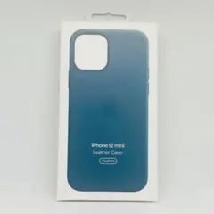 新品-純正互換品-iPhone12mini　レザーケース　バルチックブルー