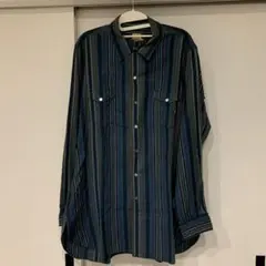 最終値下げ　50s ストライプ　ウール　シャツ