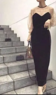 Ameri TULLE SEE-THROUGH DRESS ブラック - メルカリ