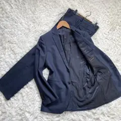 ザスーツカンパニーネイビーシングル2釦スーツマイクロファイバーストレッチ