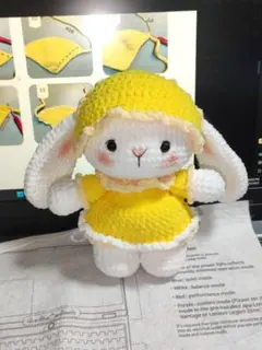 ウサギのあみぐるみ