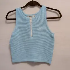 MOUSSY ハーフジップ ニットタンクトップ ライトブルーのサムネイル