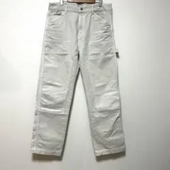 ZARA ダブルニー デニムペインターパンツ ホワイト 白　ベージュ　W34