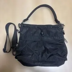 2way 巾着　ショルダーバッグ　ブラック