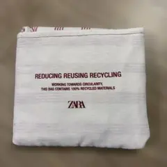 【新品未使用】ZARA エコバッグ ストライプ柄 RED XL リサイクル