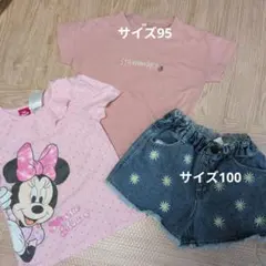 子供服 3点セット ミニー Tシャツ デニムのサムネイル