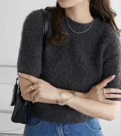 DISCOAT グレー 半袖ニットセーター　新品タグ付き