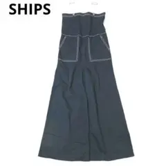 シップス　サロペット　オールインワン　コットン　ブラック　ステッチ　重ね着　Mのサムネイル