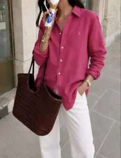 ✨ラルフローレン リネンシャツ ピンク RELAXED FIT✨のサムネイル