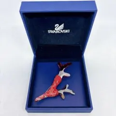 SWAROVSKI スワロフスキー サンゴ 珊瑚 クリスタル ブローチのサムネイル