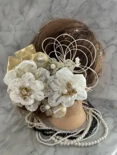 ꫛꫀꪝ✧No.2309 一推し！レースつまみ細工　髪飾りセット　卒業式　成人式