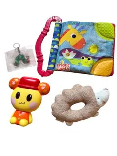 【まとめ売り】ベビーおもちゃ4点セット うーたん 布絵本 ラトル あおむしのサムネイル