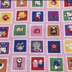 サンリオ　オールスター　ピンク　オックス　折り目汚れあり　切手柄　110×50