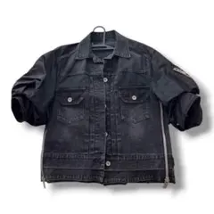 sacai ブラック デニムジャケット バルーンスリーブ