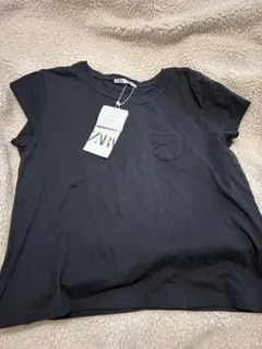 ZARA ポケット付き半袖Tシャツ ブラック Mのサムネイル