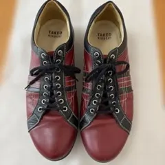 TAKEO KIKUCHI 赤黒 レザー スニーカー