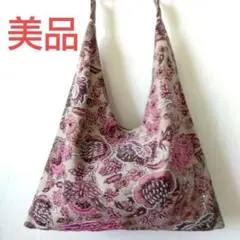 美品　刺繍付　トートバッグ　ビーズ　刺繍