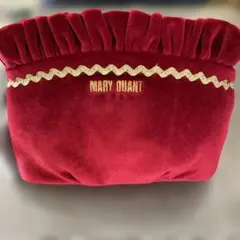MARY QUANT ベロア調 ポーチ レッドのサムネイル