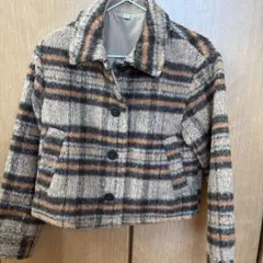 GU ブラウン系チェック コート