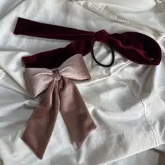 ベルベットリボンヘアアクセサリーセット